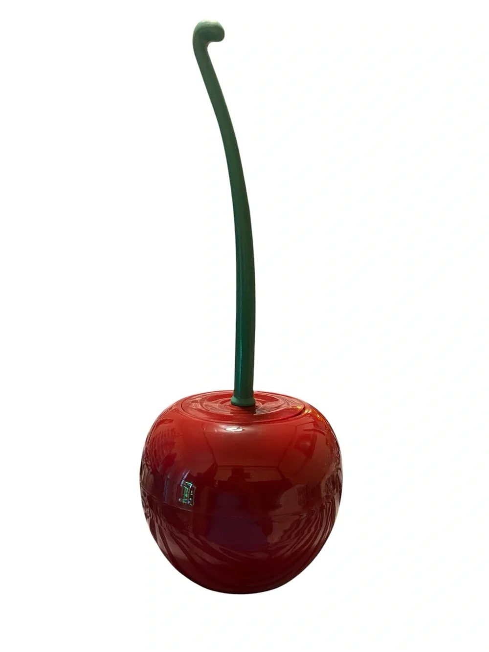 Cherry-Shaped Toilet Brush Glossy Red with Green Stem - Picture 1 of 3